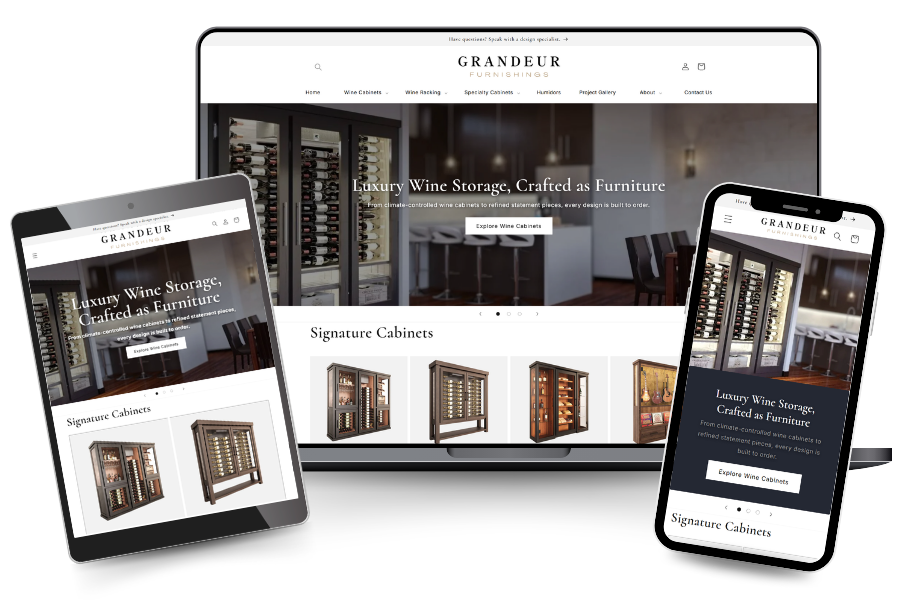 Grandeur Furnishings Computer Mock Up Website