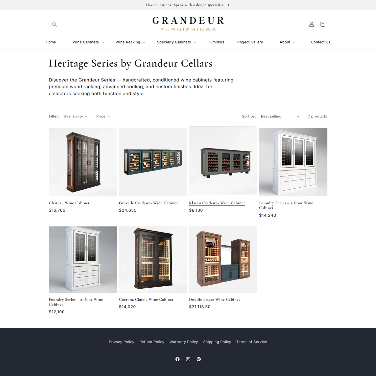 grandeur furnishings collection page
