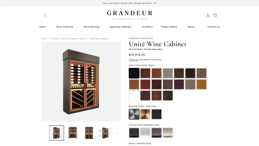 grandeur furnishings product page