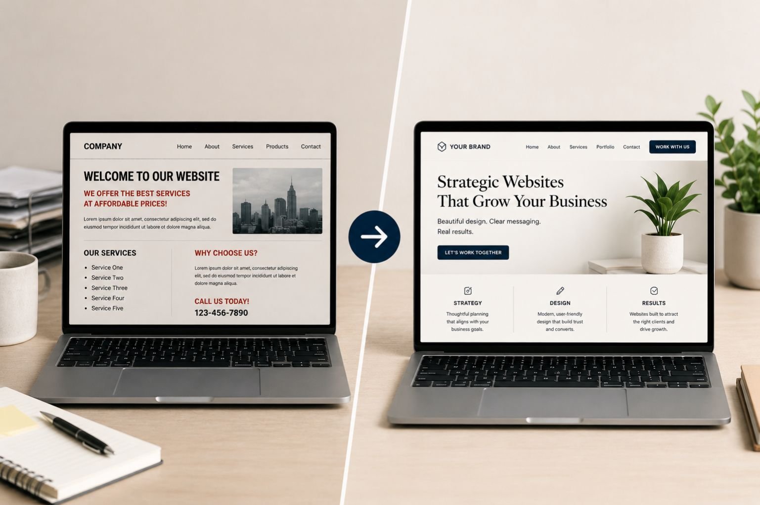 before and after websites