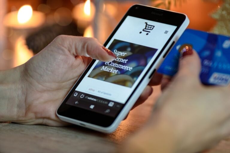 ecommerce site on mobile device