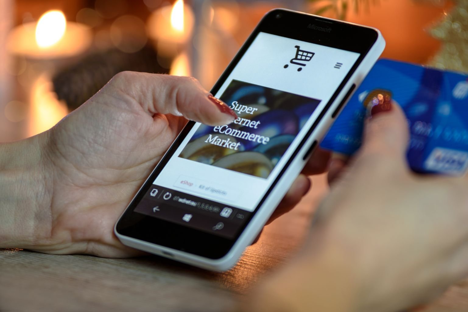 ecommerce site on mobile device